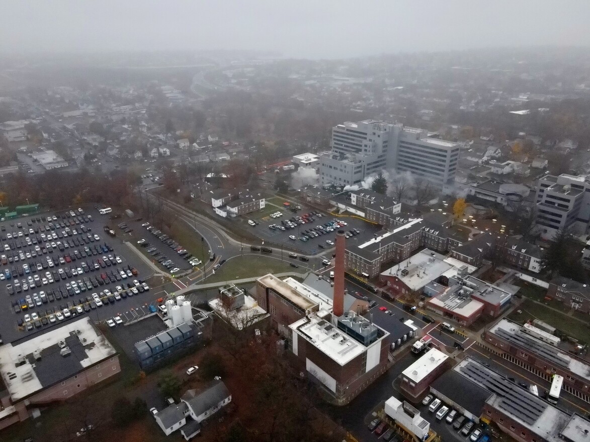 Aerial view of the VA Medical Center in West Haven on November 13, 2020.